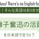 獅子奮迅の活躍を英語で言うと