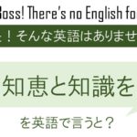 知恵と知識を英語で言うと