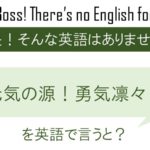 元気の源!勇気凛々!を英語で言うと
