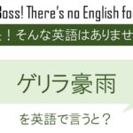 ゲリラ豪雨を英語で言うと