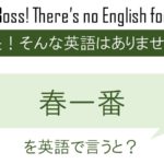 【番外編】春一番を英語で言うと