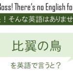 【自作自演】比翼の鳥を英語で言うと