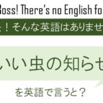 いい虫の知らせを英語で言うと