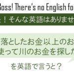 川に落としたお金以上のお金を使って川のお金を探したを英語で言うと