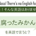 【番外編】腐ったみかんを英語で言うと