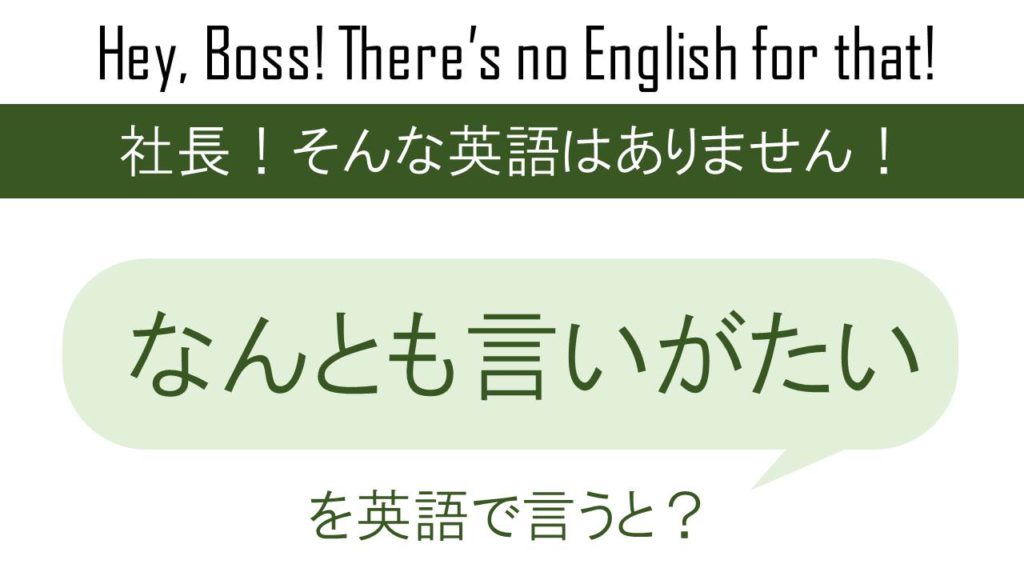なんとも言いがたいを英語で言うと