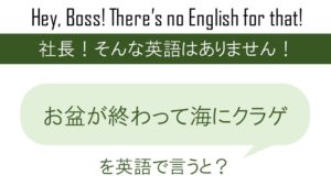 お盆が終わって海にクラゲを英語で言うと 英会話研究所