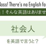 社会人を英語で言うと