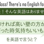 高ければ高い壁の方が、のぼった時気持ちいいもんなを英語で言うと