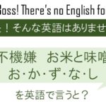 妻不機嫌 お米と味噌汁 お・か・ず・な・し を英語で言うと