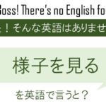 様子を見るを英語で言うと