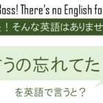 言うの忘れてた!を英語で言うと