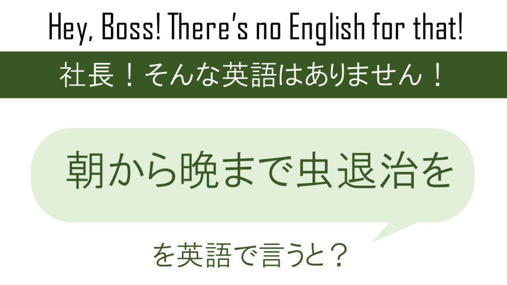 【番外編】朝から晩まで虫退治を英語で言うと