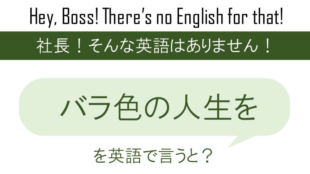 バラ色の人生を英語で言うと