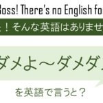 ダメよ~ダメダメを英語で言うと