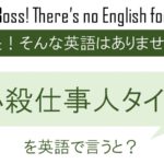 必殺仕事人タイプなどなどを英語で言うと