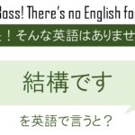 結構ですを英語で言うと