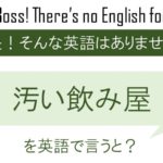 汚い飲み屋を英語で言うと