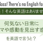 何気ない日常にドラマや感動を見出す感性を英語で言うと