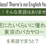 死にたいくらいに憧れた 東京のバカヤローを英語で言うと