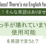 取っ手が壊れていますが使用可能を英語で言うと