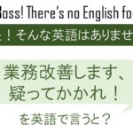 業務改善します、疑ってかかれ!を英語で言うと