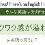 ワクワク感が溢れるを英語で言うと