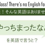 やっちまったなあを英語で言うと