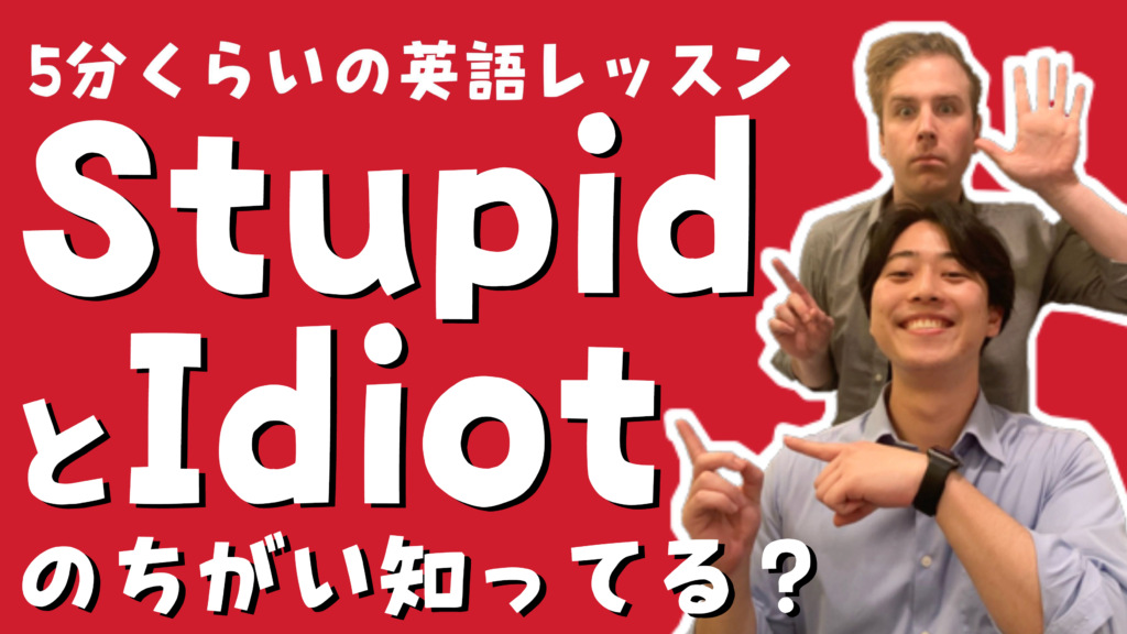 StupidとIdiotの違い知ってる？【5分くらいの英語レッスン】